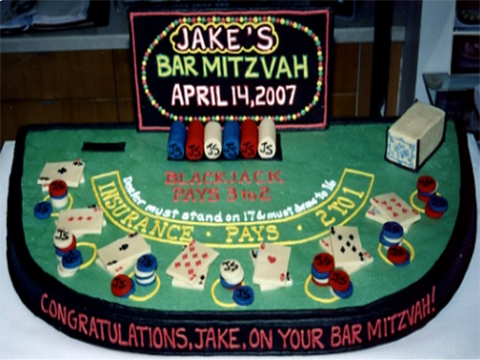 bar mitzvah casino party cake