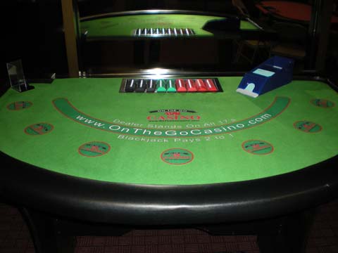 Blackjack table at a casino night in Tucson