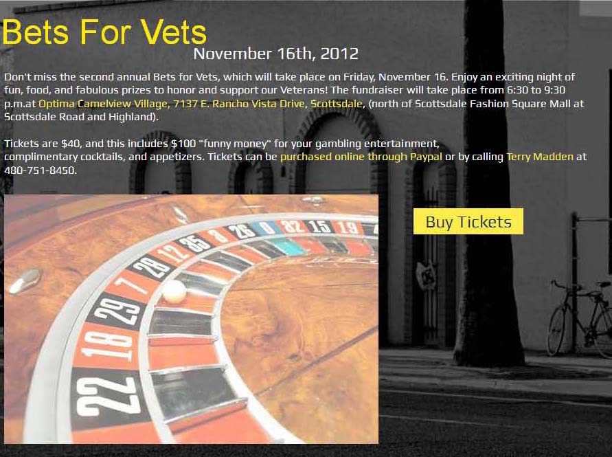 Bets for vets casino night fundraiser