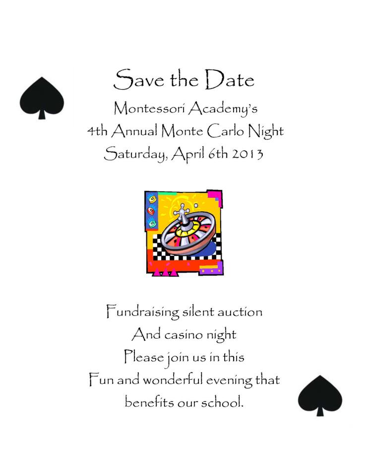 Montessori Academy 4th annual casino night fundraiser
